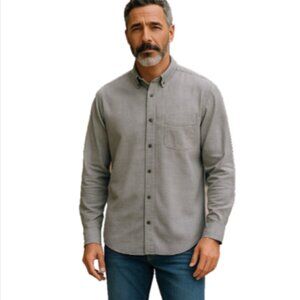 Tailor Vintage Men’s Shirt XL Gray 100% Cotton Button Down Contrast Cuffs EUC